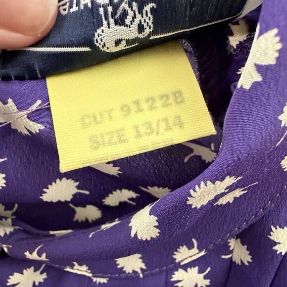 Jonathan Martin Womens Vintage 80s Midi Shirt Dress Size 13/14 Purple Floral - Picture 6 of 11